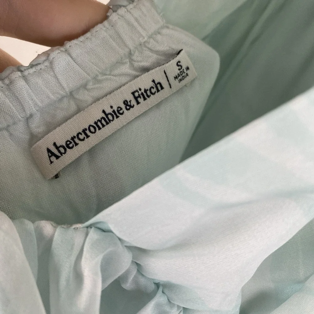 Abercrombie & Fitch S Drama Maxi Dress Ruffle Teal Blue Cocktail Wedding Guest